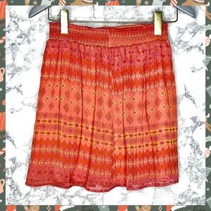 ⭐️ OLSENBOYE Orange Sheer Lined Y2K Abstract Skirt Women’s Medium